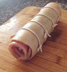 Frozen POrk Skin Rolled and tighten with strings